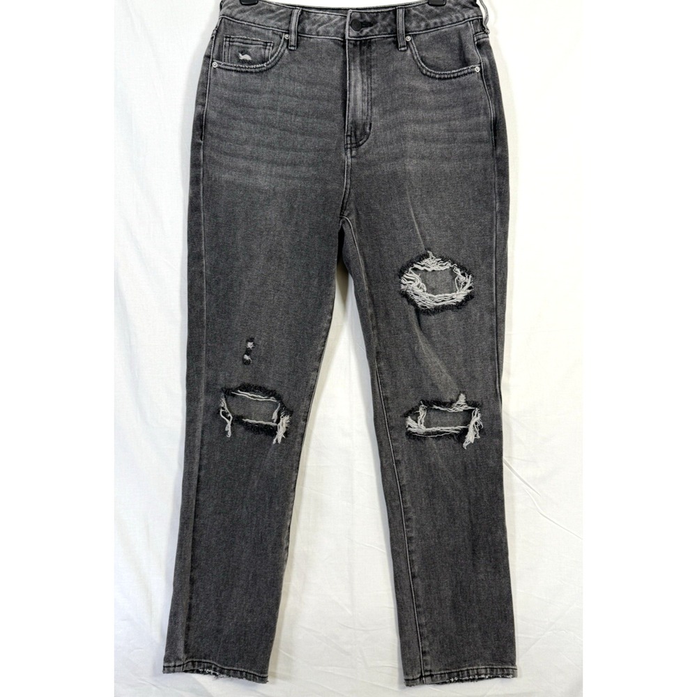 Pacsun Jeans Women's 30 x28 inch‎ Black Mom Distressed Ripped High-Rise Straight